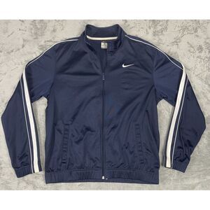 Nike Sweat Jacket‎ Mens M Navy Track Running Vintage Swoosh Y2K Tag
